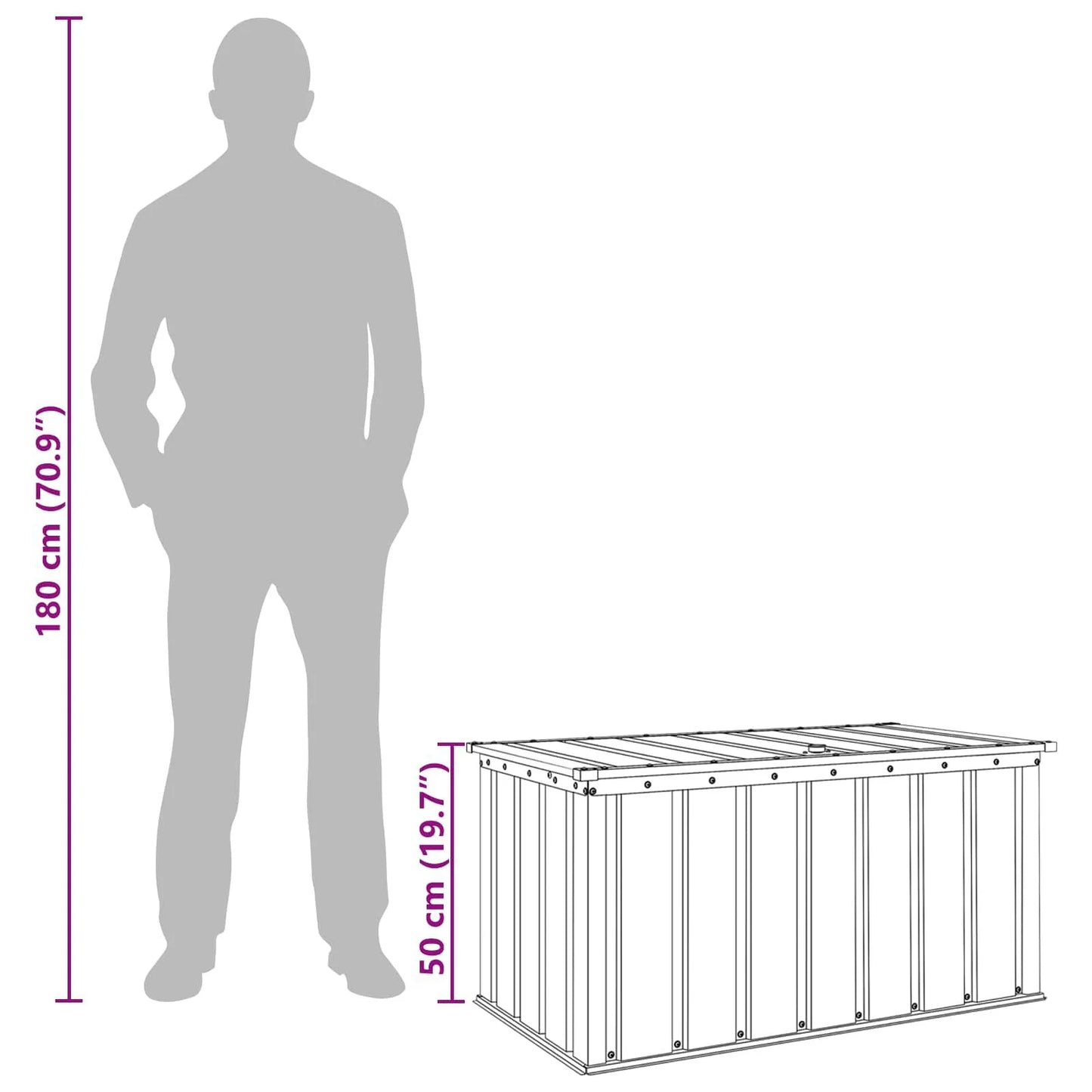 Gartenlagerbox Schwarz 101 X 56,5 X 50 Cm Stahl