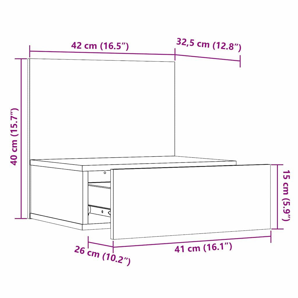 Nachttisch Braun 42 X 32,5 X 40 Cm Massivholz Kiefer