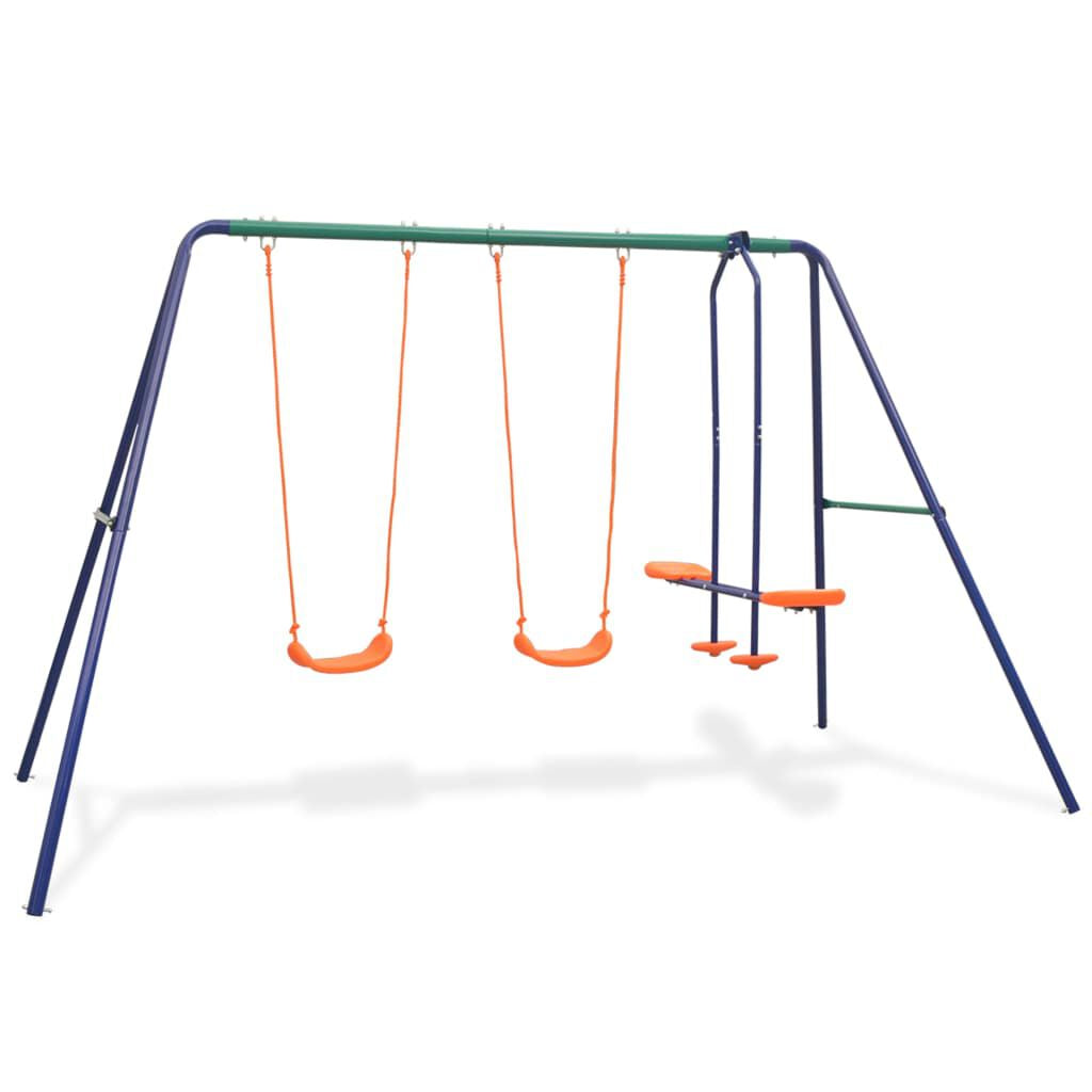 Schaukelset Mit 4 Sitzen Orange
