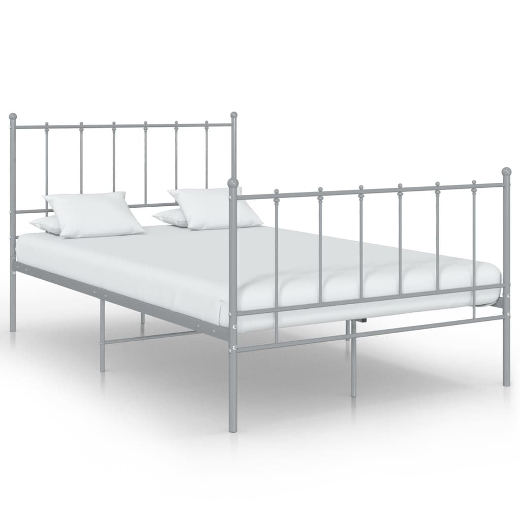 Bett Grau Metall 120X200 Cm