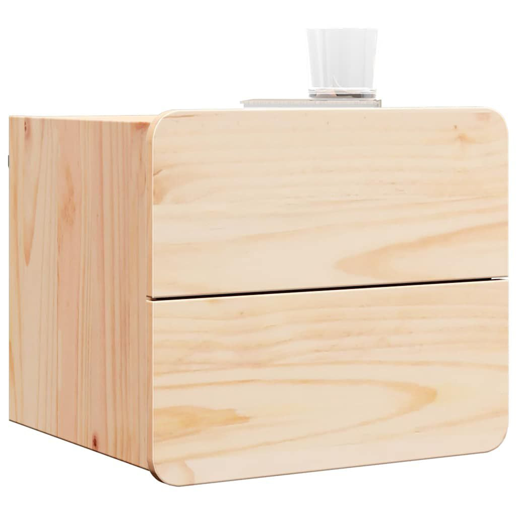 Nachttisch 2 Pcs Natur 39 X 34 X 33 Cm Massivholz Kiefer