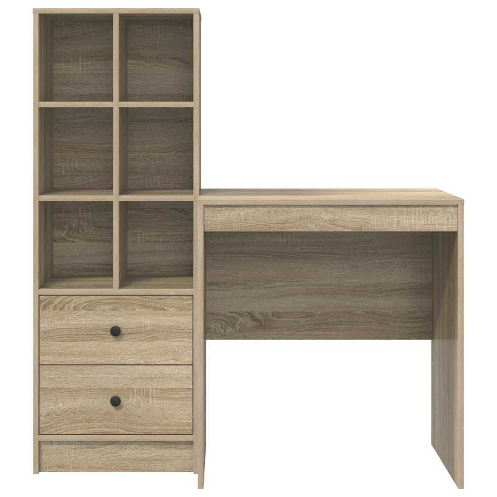 Schreibtisch Mit Schubladen 2 Pcs Sonoma-Eiche