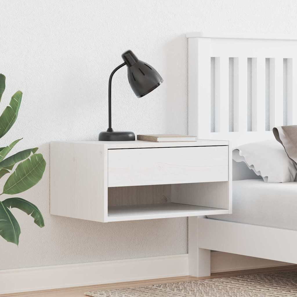Nachttisch 2 Pcs Weiß 50 X 32,5 X 24 Cm Massivholz Kiefer