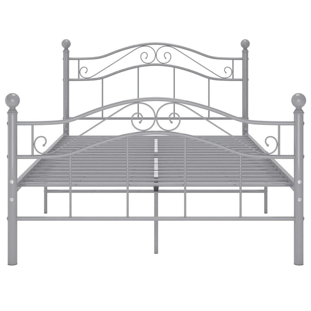 Bett Grau Metall 120X200 Cm