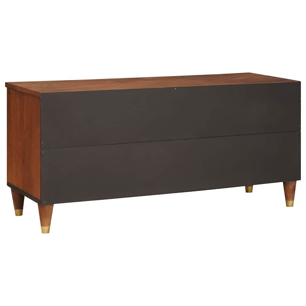 Tv-Schränk Mit Regal Braun 100 X 33,5 X 46 Cm Massivholz Mango