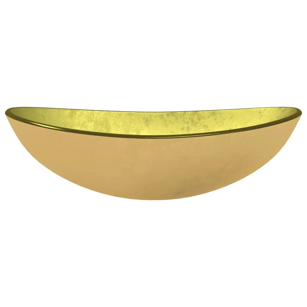 Basin Tempered Glass 54.5X35X15.5 Cm Gold