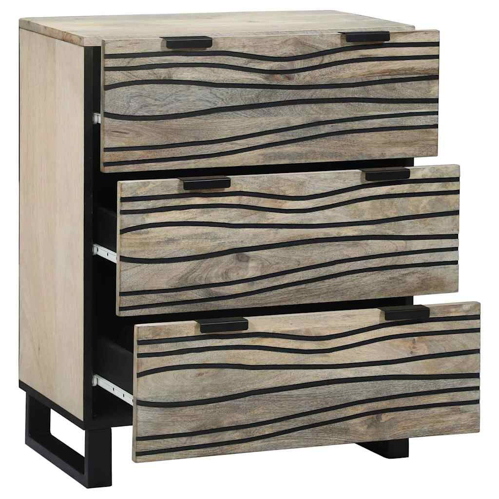 Sideboard Weiß 60 X 33.5 X 75 Cm Massivholz Mango
