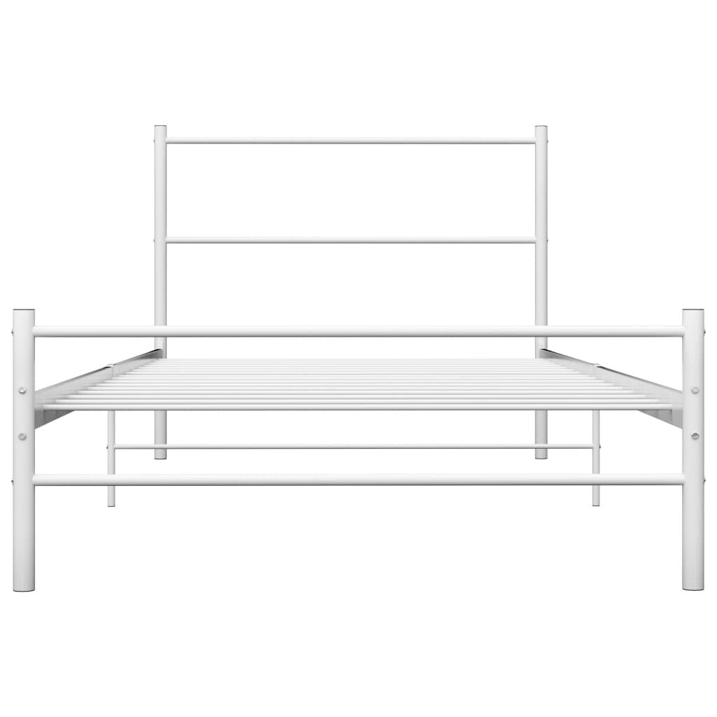 Bett Weiß Metall 90X200 Cm