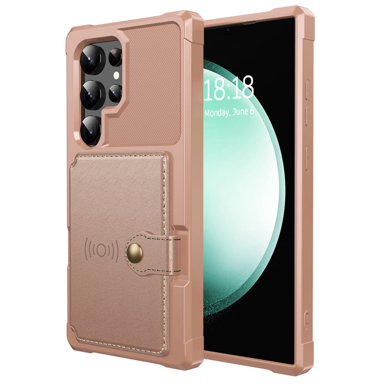 Card-Inserting Car Protective Cover for S23 Phone Case Drop-Resistant