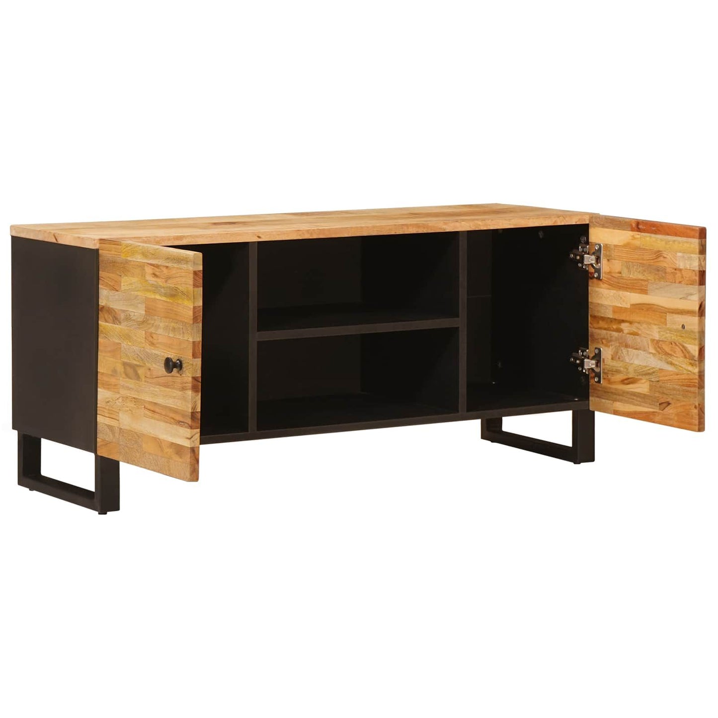 Tv-Schränk Mit Speicher Braun 105 X 33 X 46 Cm Massivholz Mango