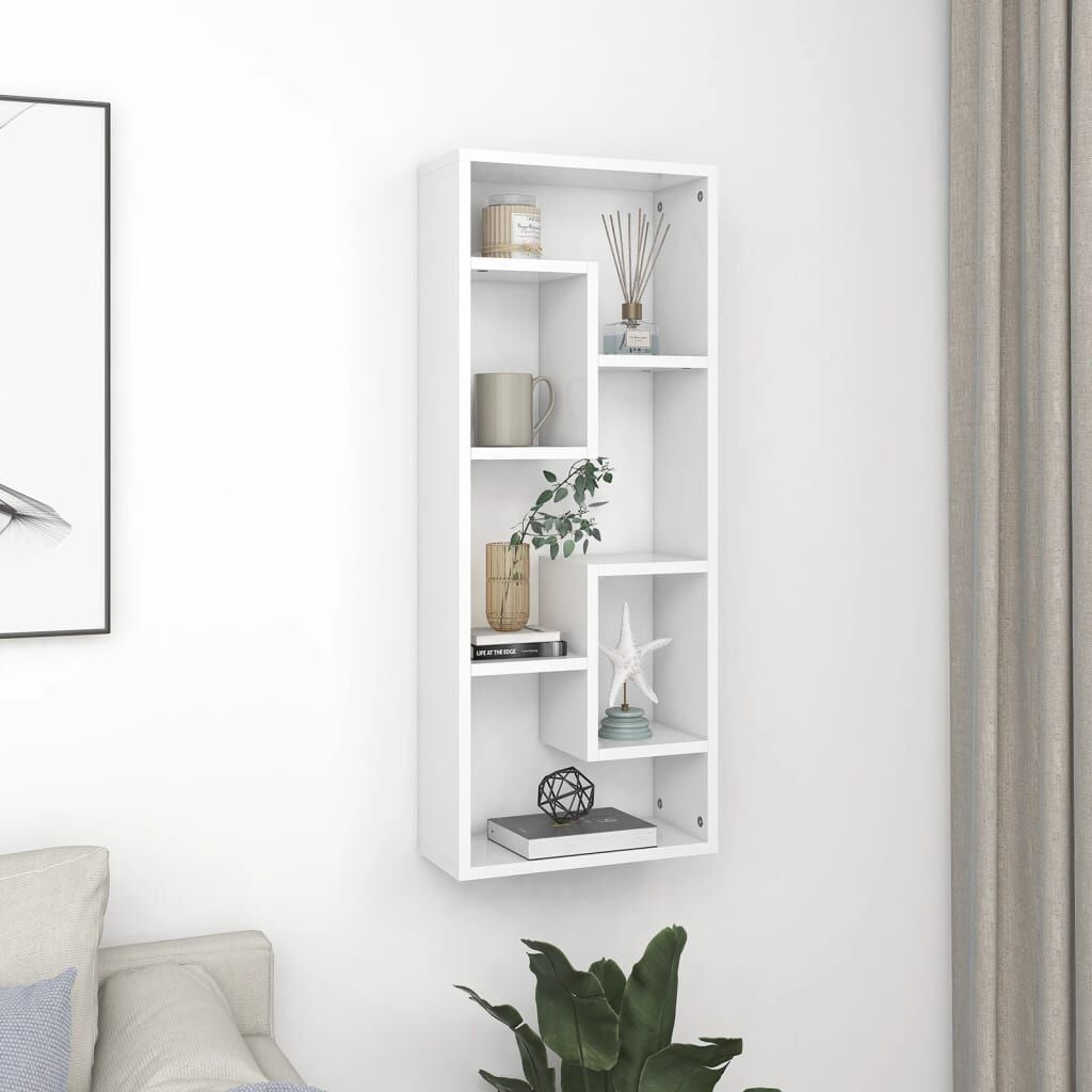 Wandregal Weiß 36X16X90 Cm Holzwerkstoff