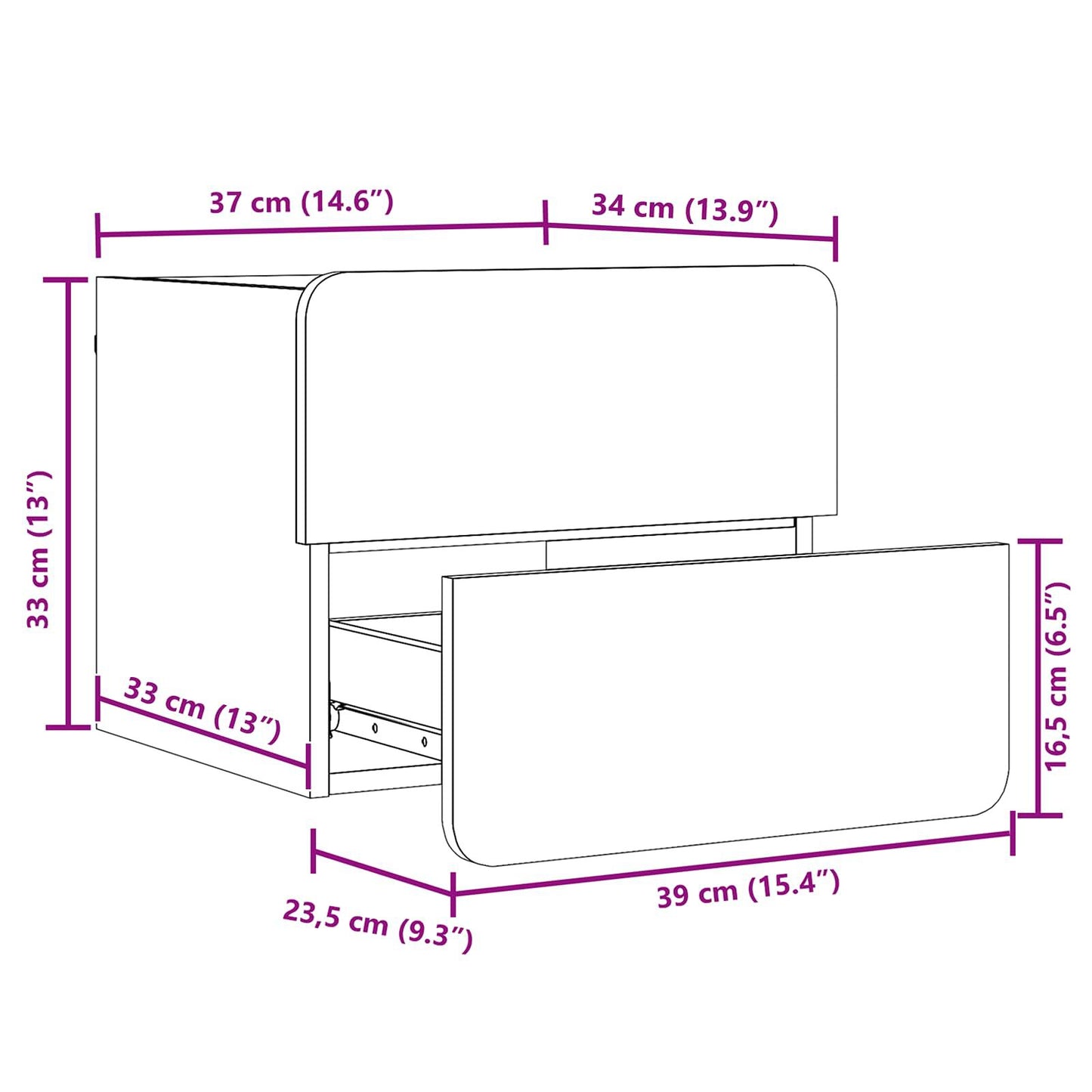 Nachttisch 2 Pcs Natur 39 X 34 X 33 Cm Massivholz Kiefer