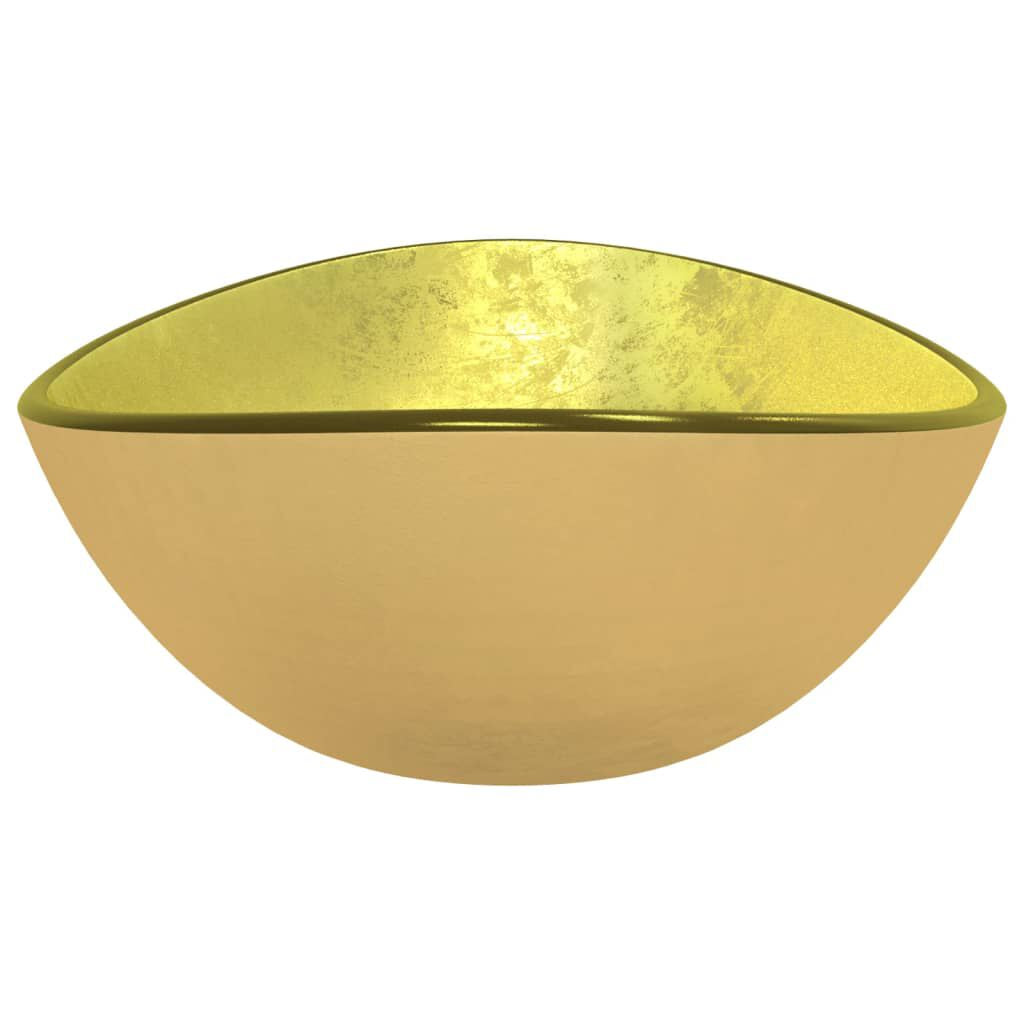 Basin Tempered Glass 54.5X35X15.5 Cm Gold