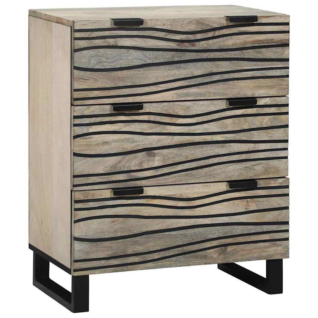 Sideboard Weiß 60 X 33.5 X 75 Cm Massivholz Mango
