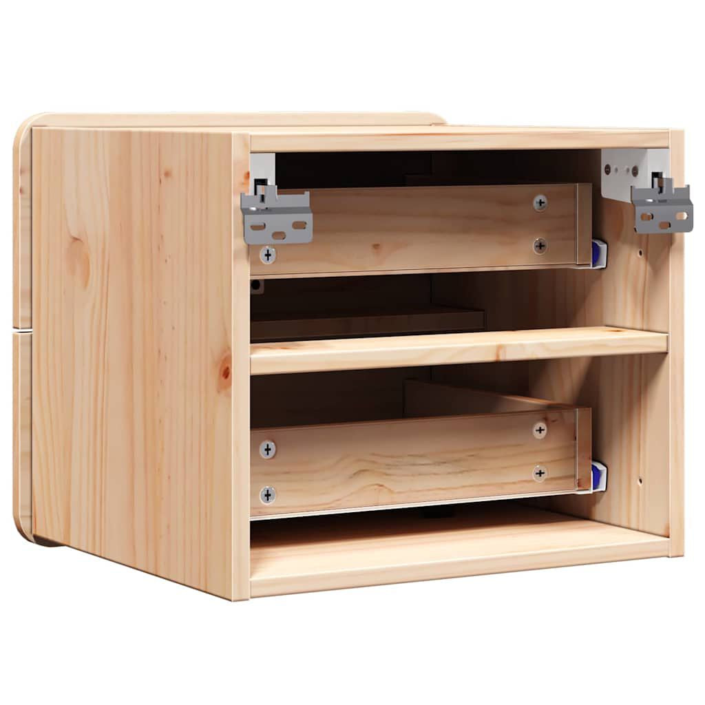 Nachttisch 2 Pcs Natur 39 X 34 X 33 Cm Massivholz Kiefer