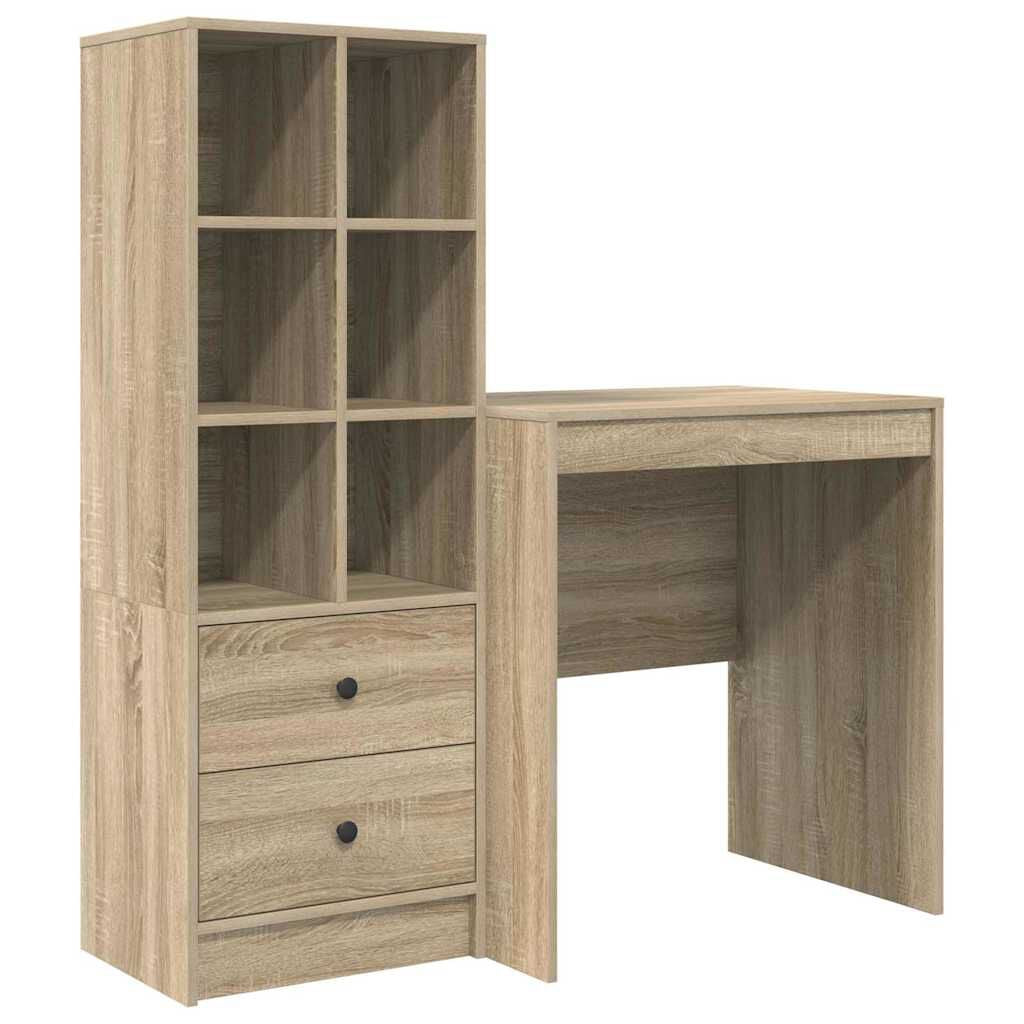 Schreibtisch Mit Schubladen 2 Pcs Sonoma-Eiche