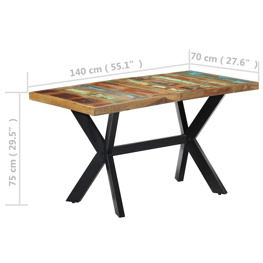 Esstisch 140X70X75 Cm Altholz Massiv
