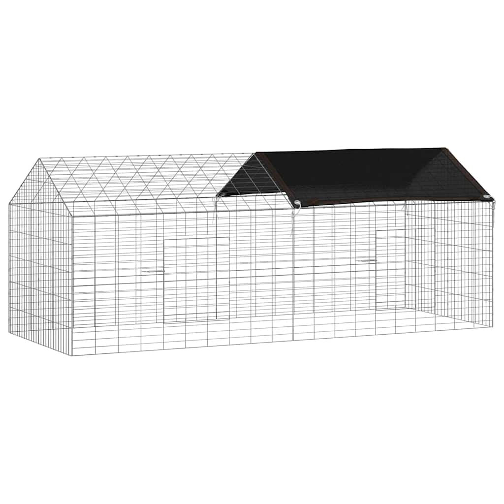 Hasenkäfig Silber 400 X 78 X 78 Cm Verzinkter Stahl