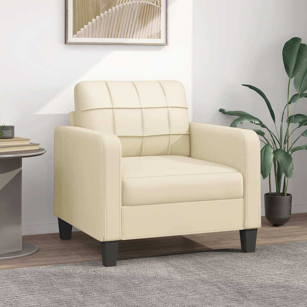 Sessel Creme 60 Cm Kunstleder