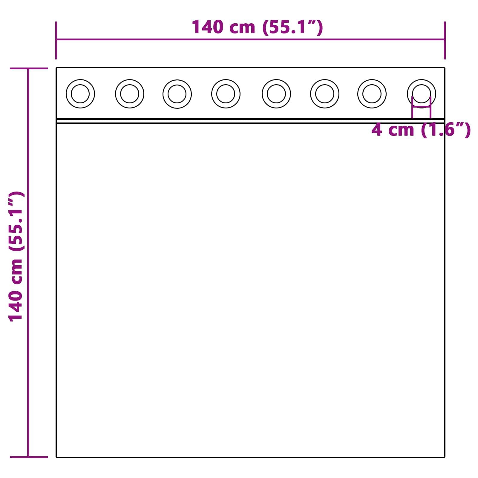 Verdunkelungsvorhänge 2 Pcs Hellgrau 140 X 140 Cm Samt