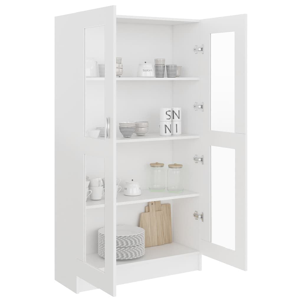 Vitrinenschrank Weiß 82,5X30,5X150 Cm Holzwerkstoff