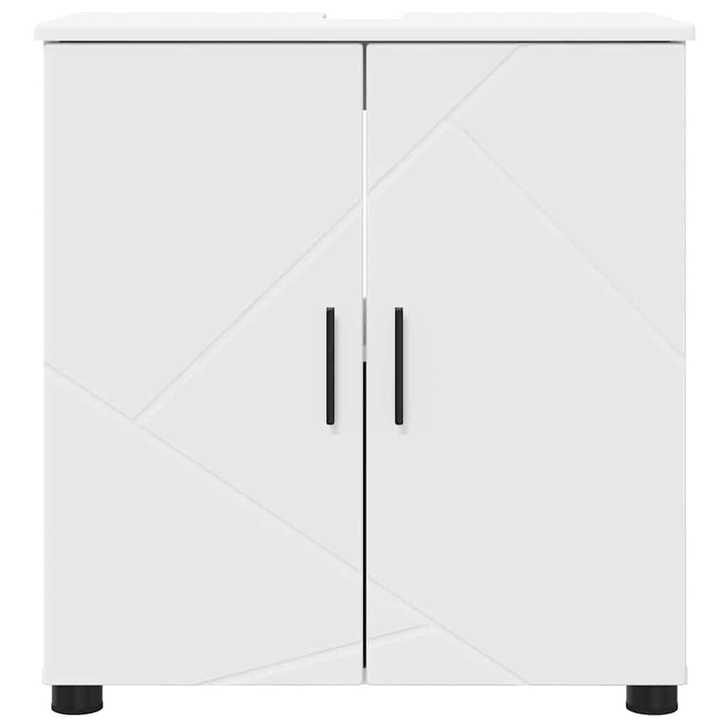 Badezimmerschrank Weiß 61 X 35 X 64 Cm Holzwerkstoff & Metall