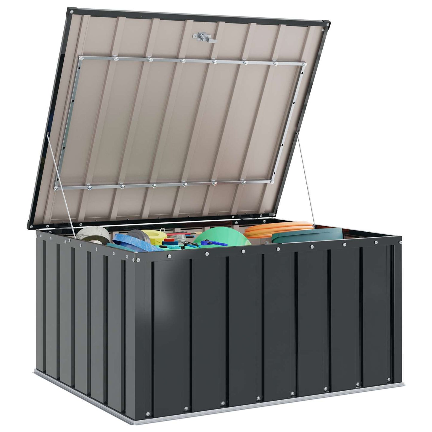 Gartenlagerbox Schwarz 101 X 82 X 50 Cm Stahl