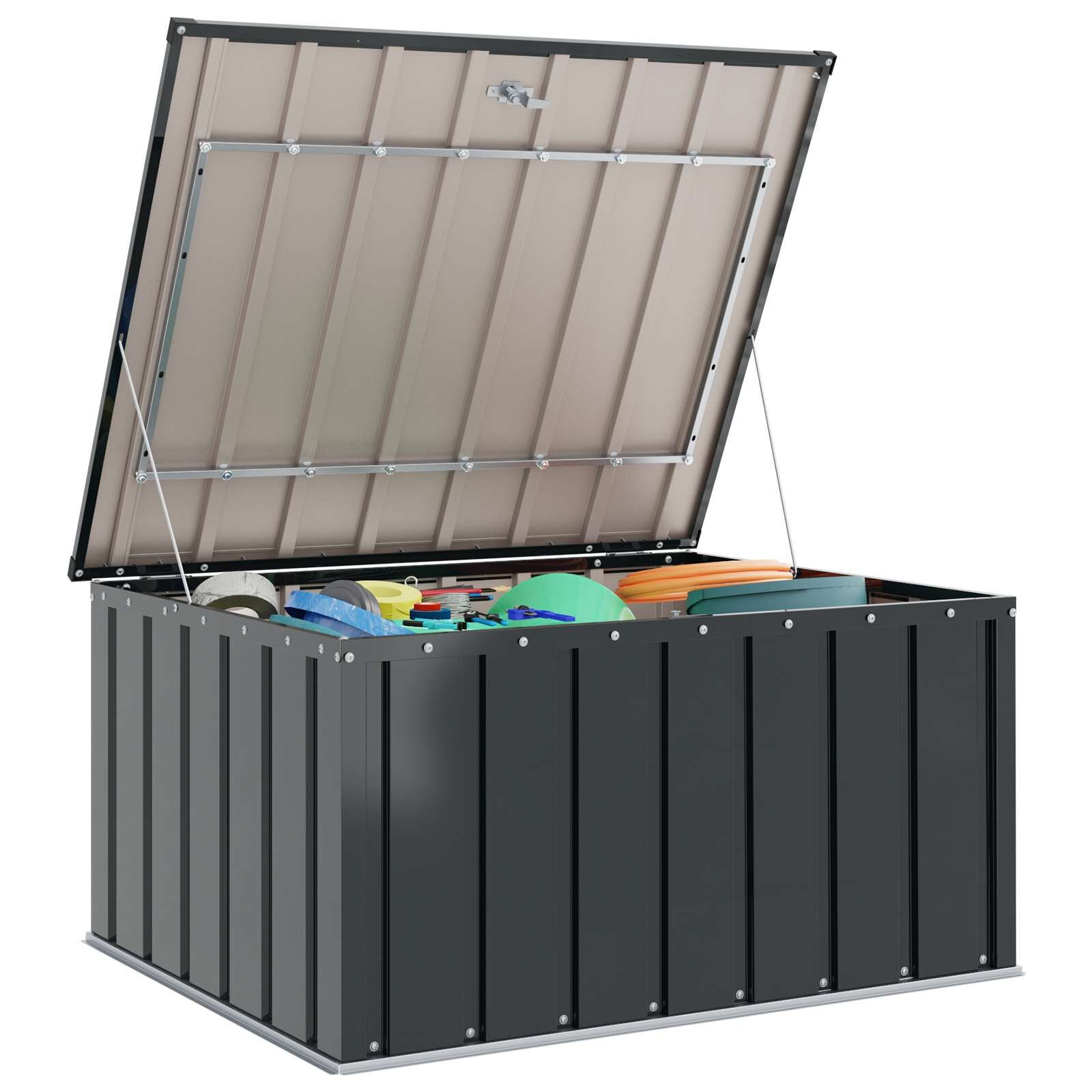 Gartenlagerbox Schwarz 101 X 82 X 50 Cm Stahl