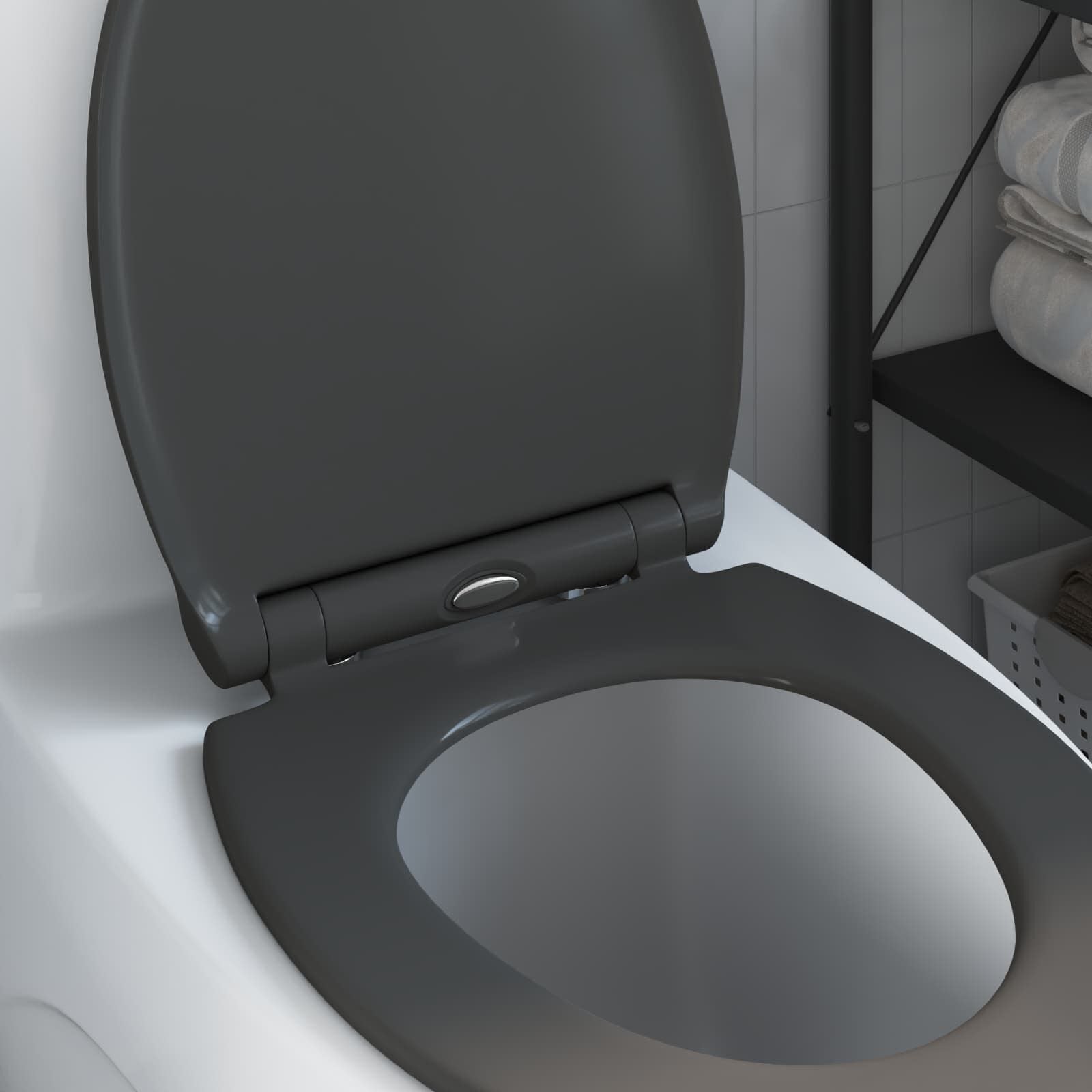 Toilettensitz Anthrazit 47 X 37,5 X 3,8 Cm Duroplast
