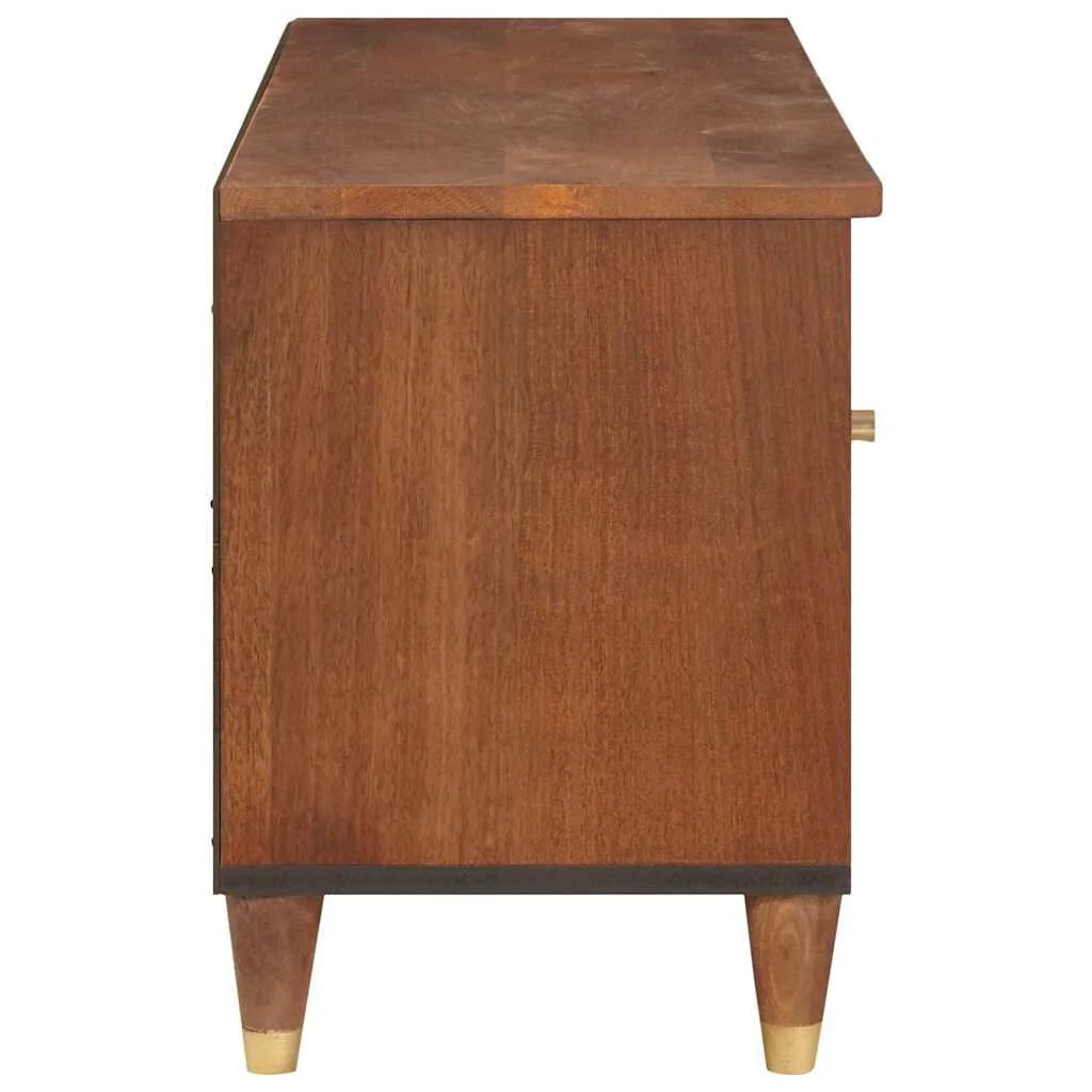 Tv-Schränk Mit Regal Braun 100 X 33,5 X 46 Cm Massivholz Mango