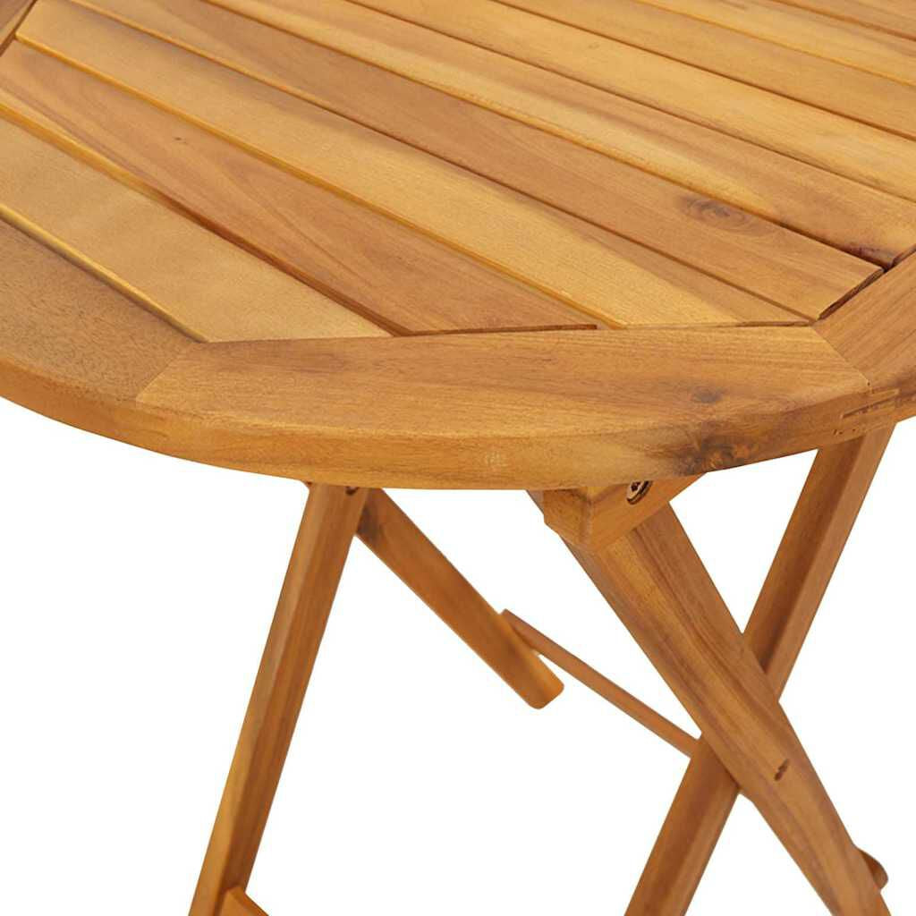 Garten Bistro Set 3 Pcs Braun Massivholz Akazie