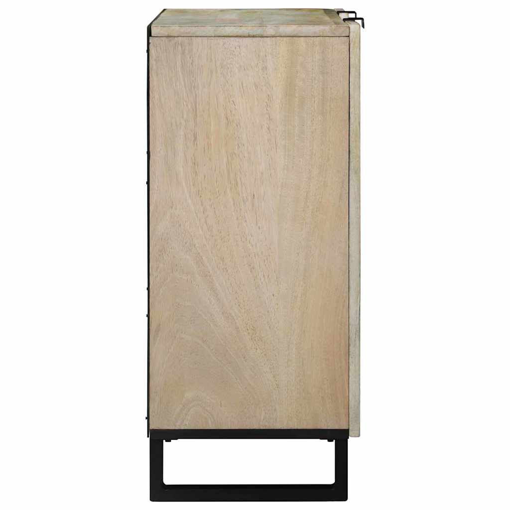 Sideboard Weiß 90 X 33 X 75 Cm Massives Mangoholz