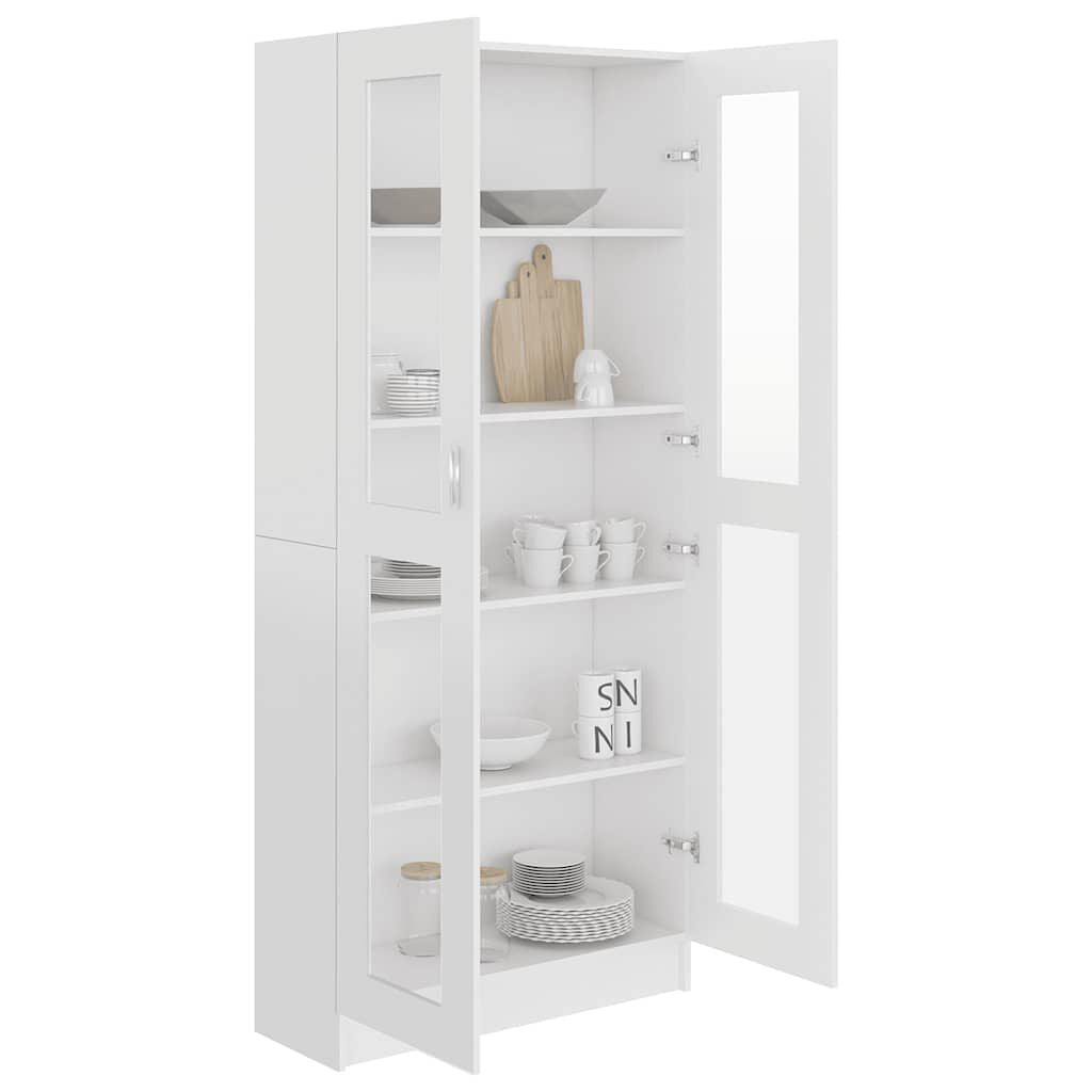 Vitrinenschrank Weiß 82,5X30,5X185 Cm Holzwerkstoff