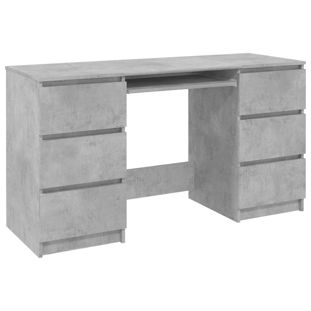 Schreibtisch Betongrau 140X50X77 Cm Holzwerkstoff