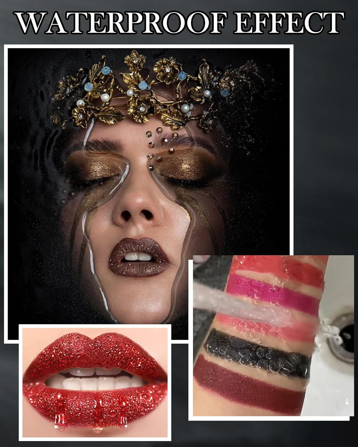 Glitzer-Lippenstift Rose, Diamond Metallic Funkelnder Matt Lippenstift, Wasserdichter Langanhaltender Glitter Lipgloss, Not-Stick Cup Shimmer Lip Tint Lipstick Make-Up, Geschenke Für Frauen-05 Pink