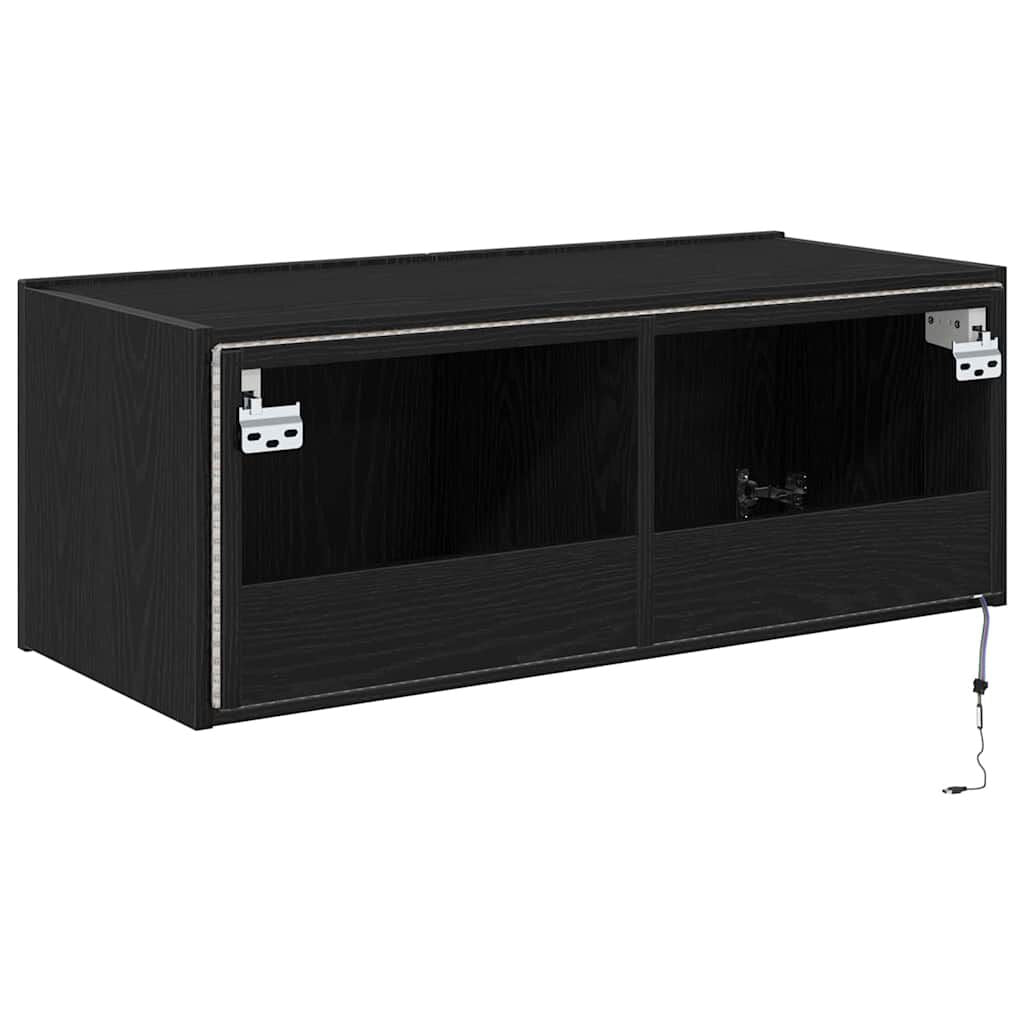 Tv-Wandschrank Schwarz Eichen-Optik 80 X 35 X 31 Cm