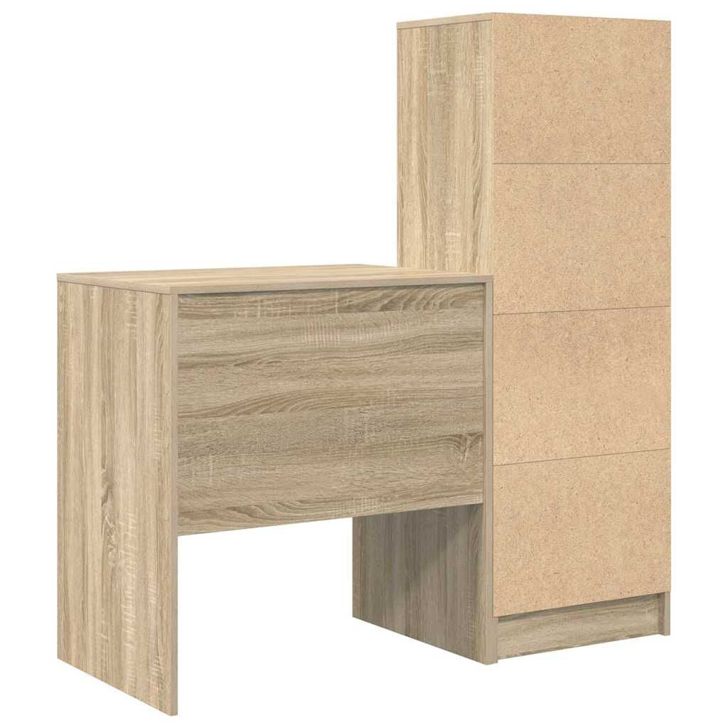 Schreibtisch Mit Schubladen 2 Pcs Sonoma-Eiche