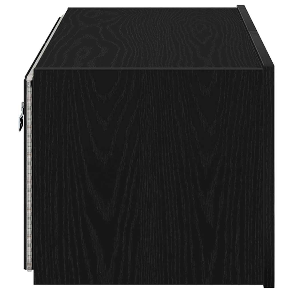Tv-Wandschrank Schwarz Eichen-Optik 80 X 35 X 31 Cm