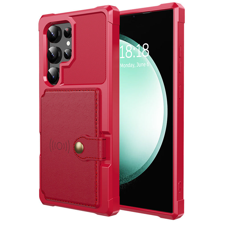 Card-Inserting Car Protective Cover for S23 Phone Case Drop-Resistant