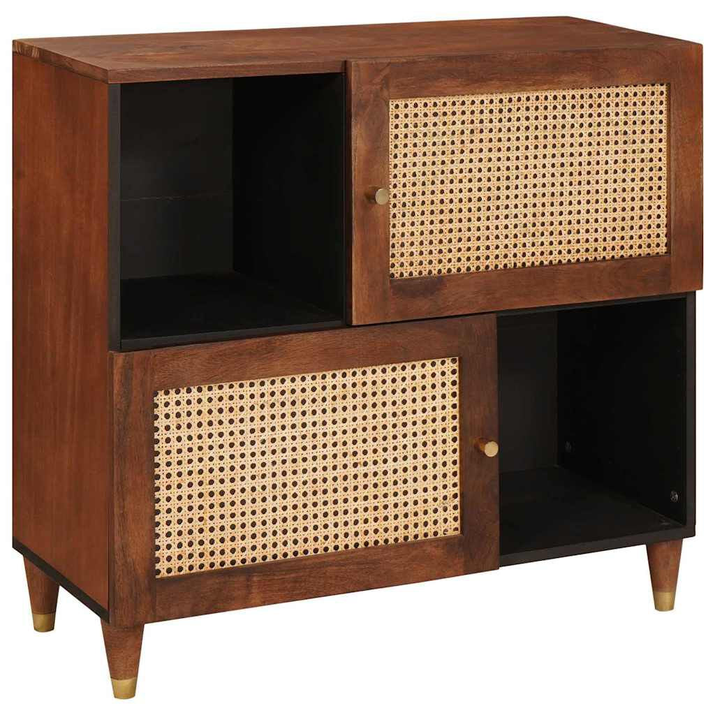 Sideboard Braun 80 X 33,5 X 75 Cm Massivholz Mango