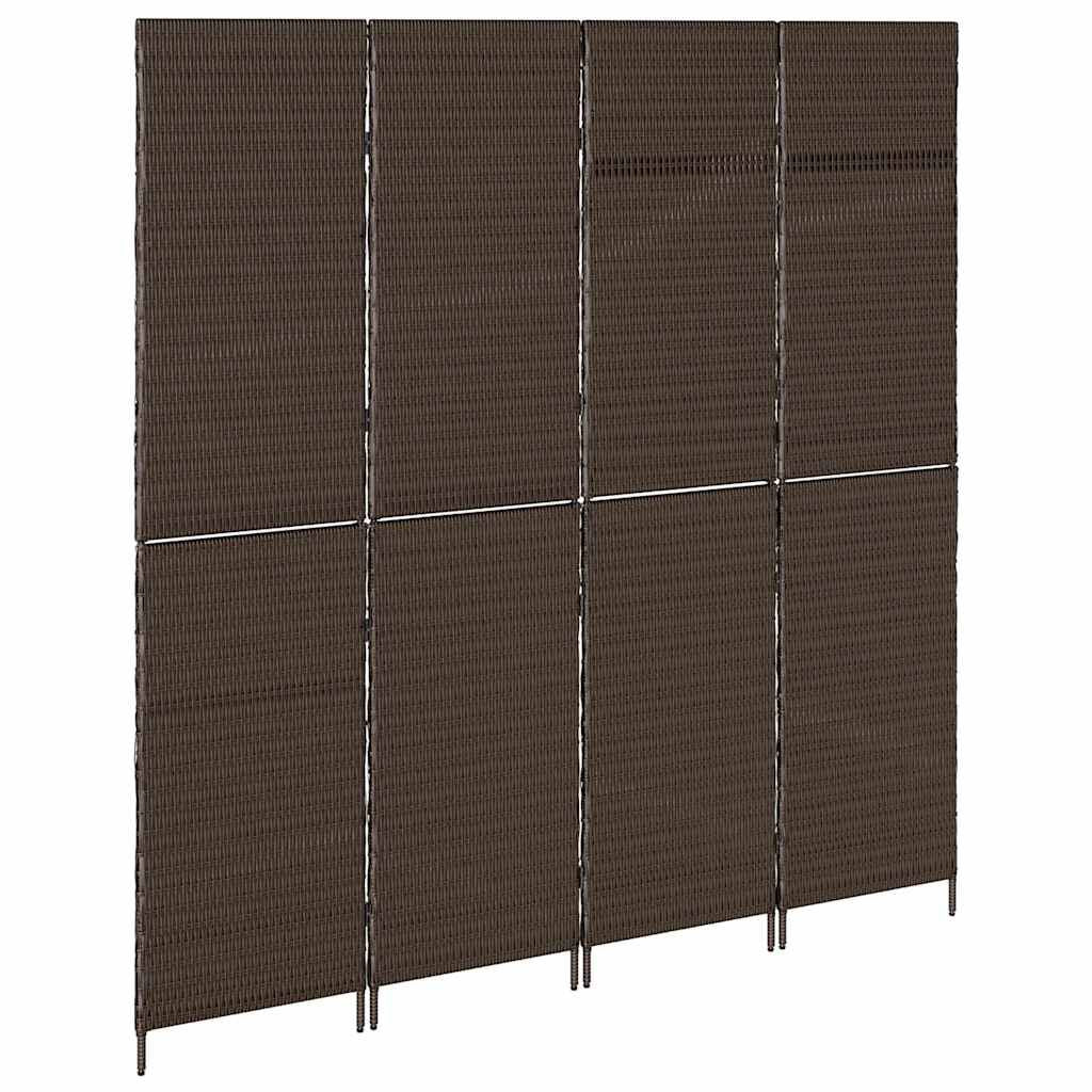 Raumteiler Braun 195 X 180 Cm Poly-Rattan
