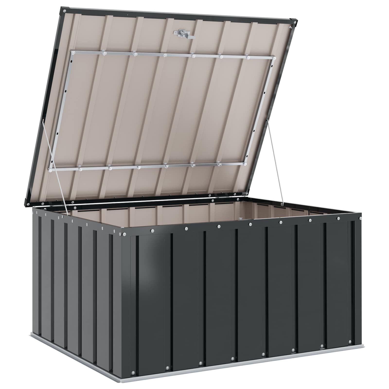 Gartenlagerbox Schwarz 101 X 82 X 50 Cm Stahl