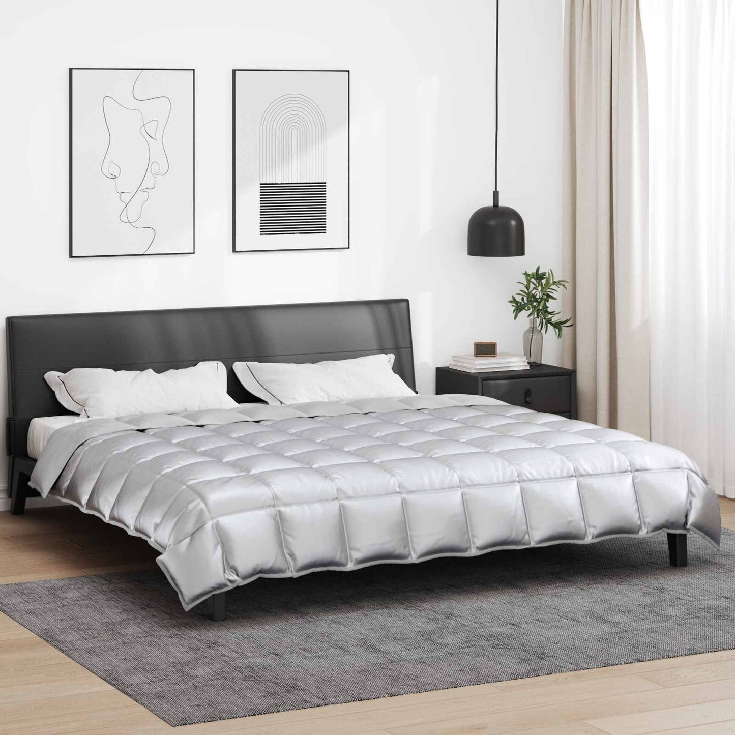 Winterbettdecke Silber 220 X 240 Cm Satin Und Mikrofaser