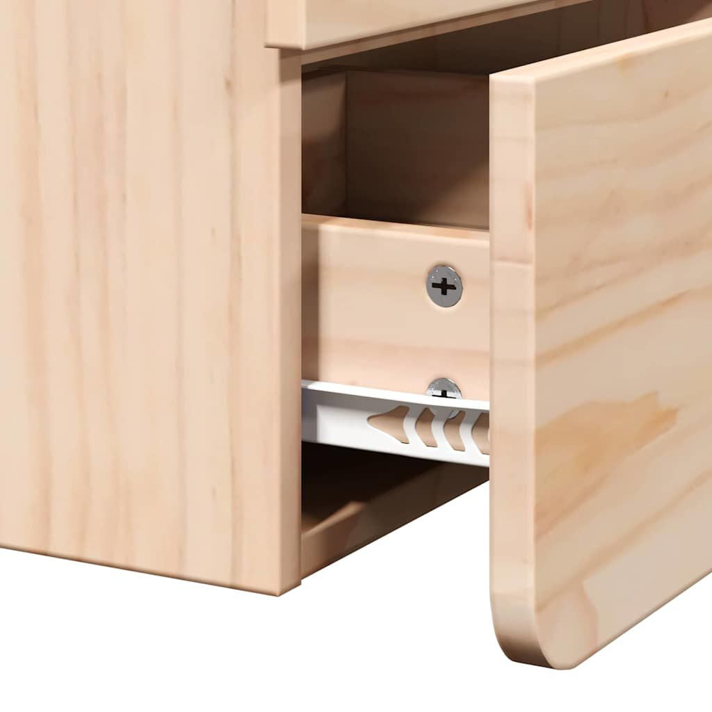 Nachttisch 2 Pcs Natur 39 X 34 X 33 Cm Massivholz Kiefer