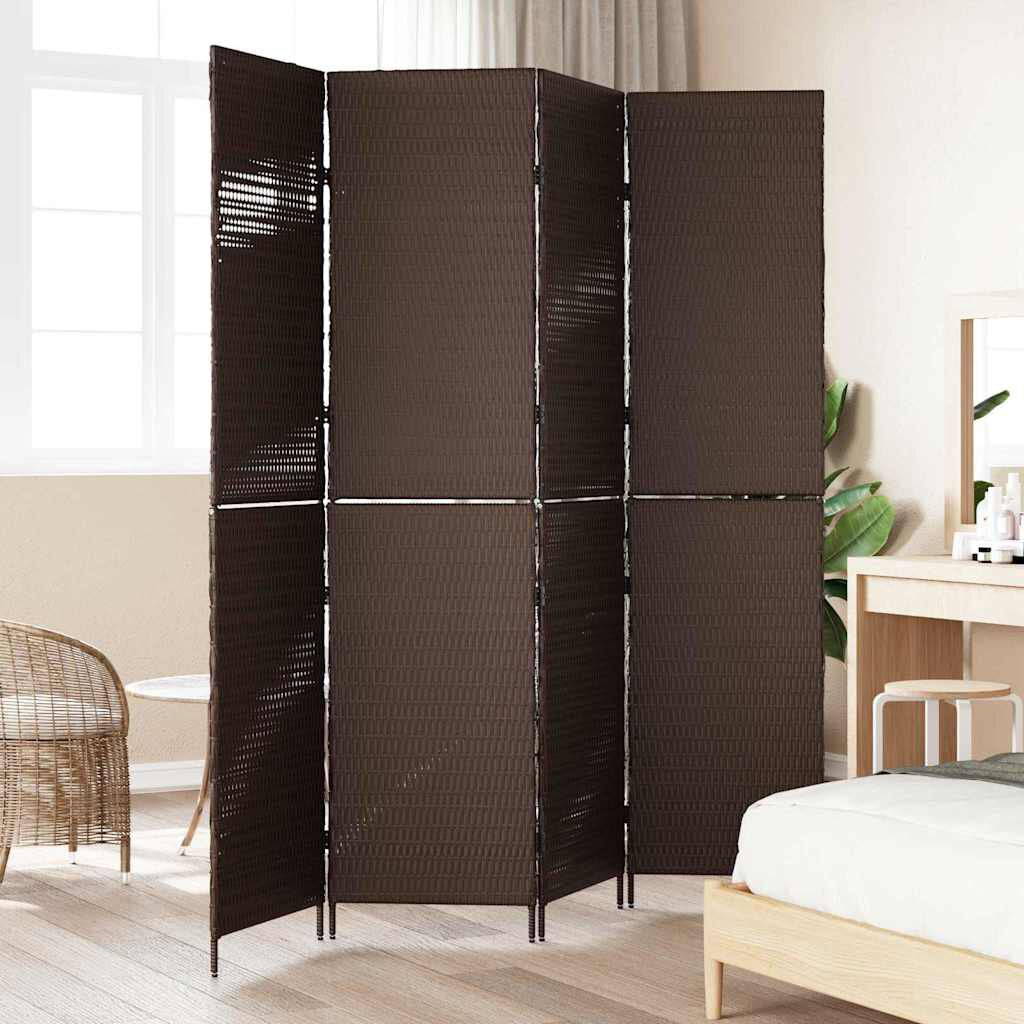 Raumteiler Braun 195 X 180 Cm Poly-Rattan