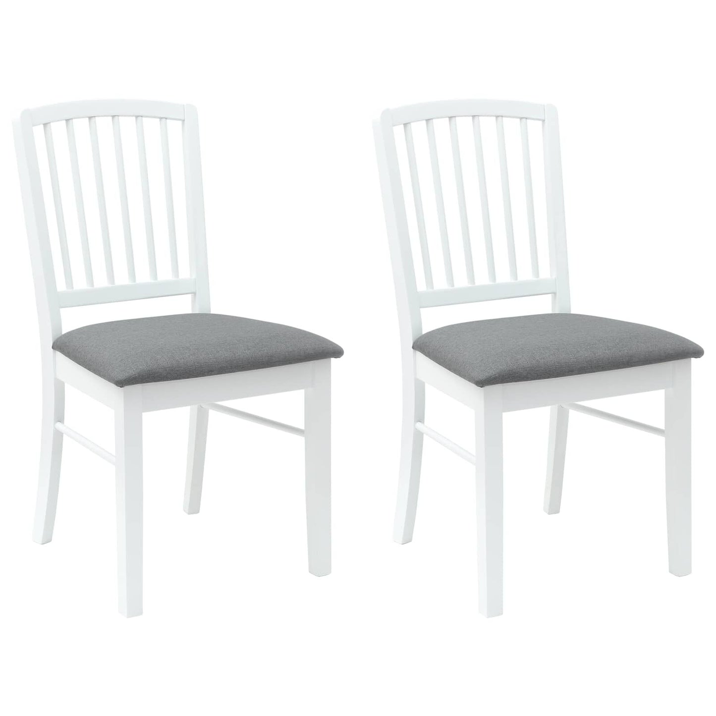 Esszimmerstühle 2 Pcs Weiß 50 X 52,5 X 91 Cm Massives Gummiholz