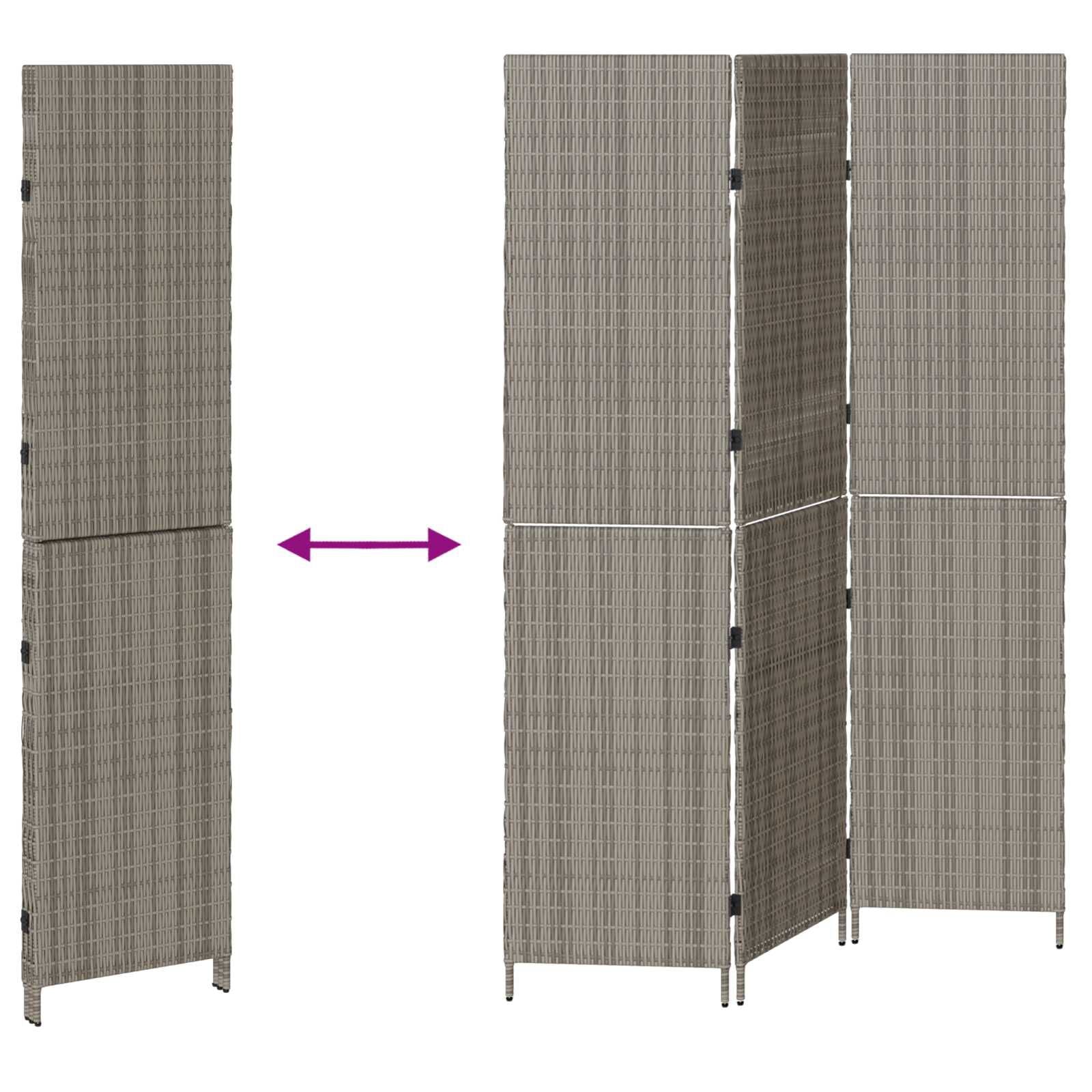 Raumteiler Grau 146 X 180 Cm Poly-Rattan
