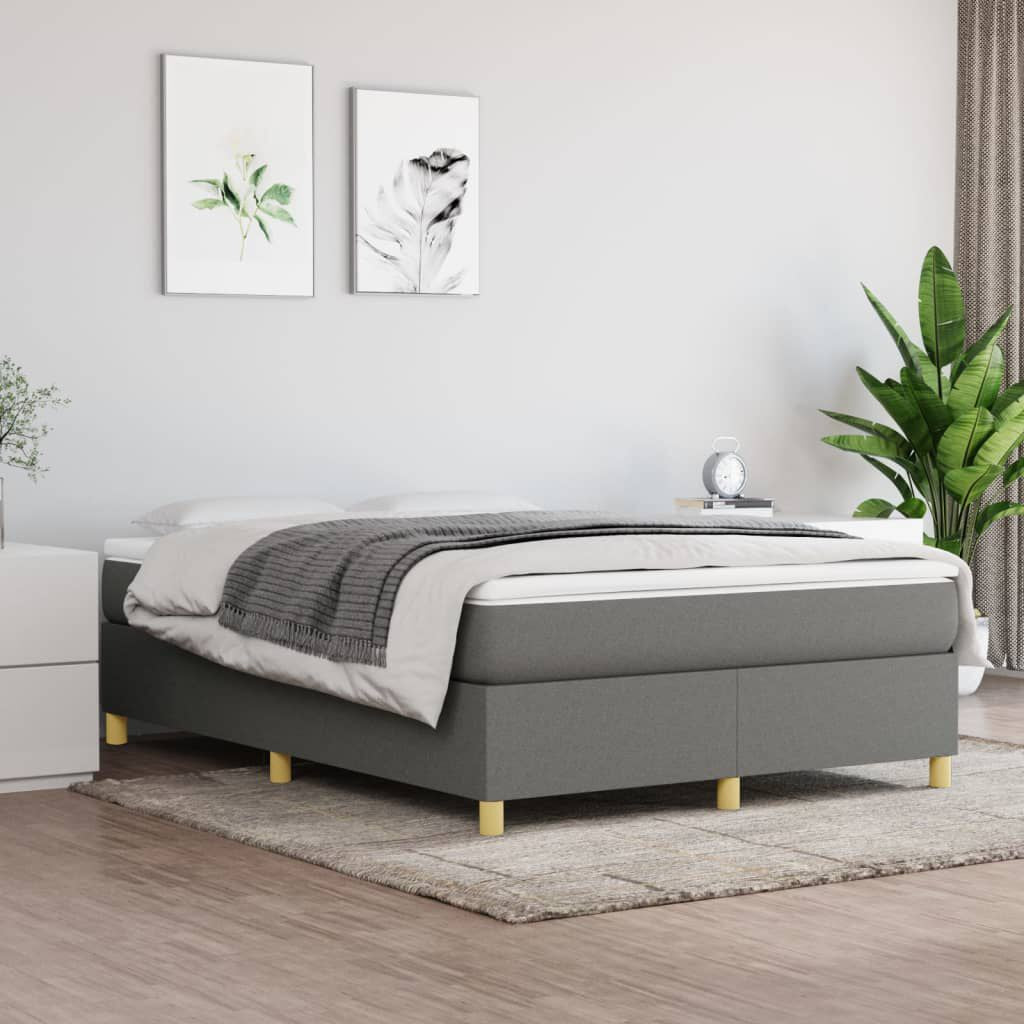 Boxspringbettgestell Dunkelgrau 140X200 Cm Stoff