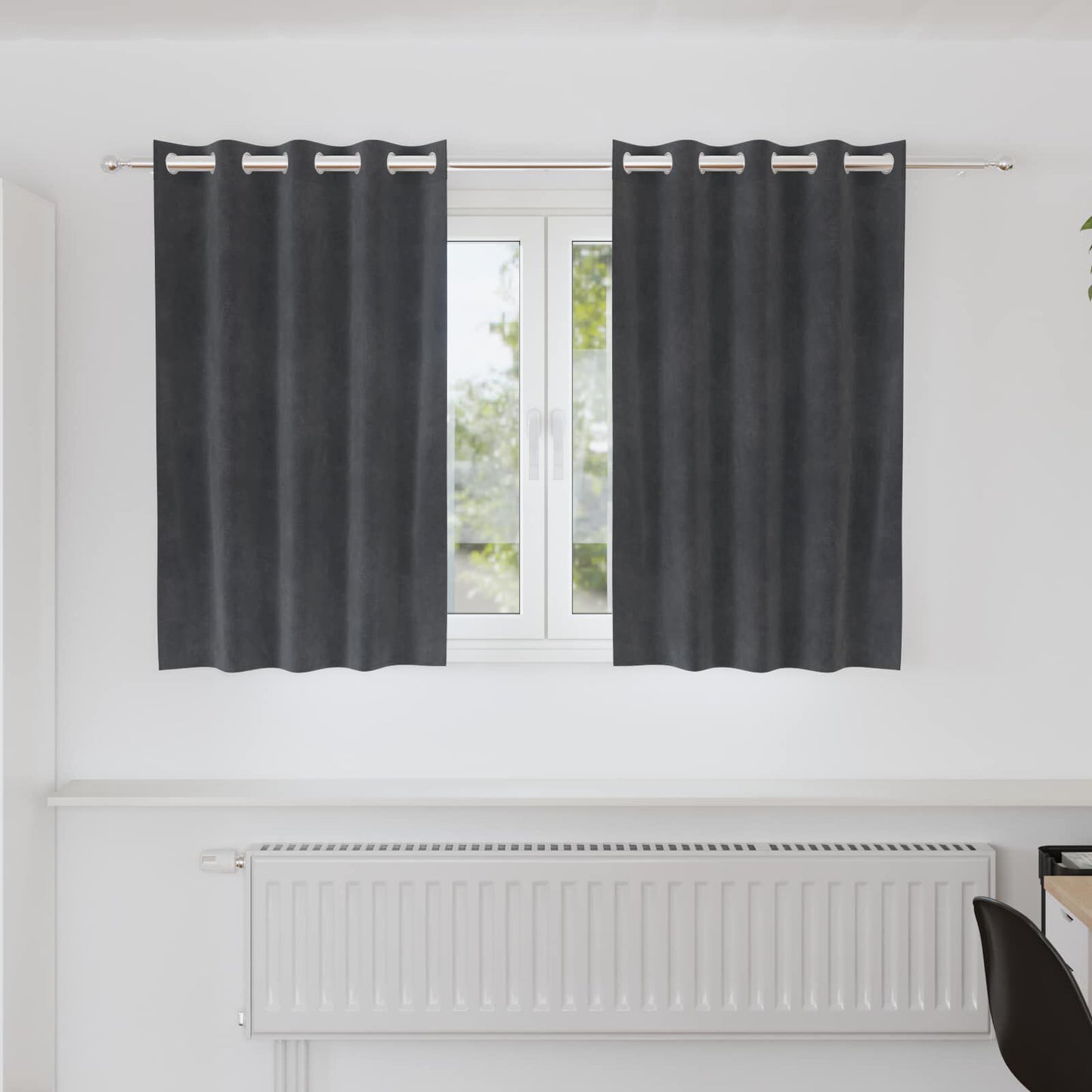 Verdunkelungsvorhänge 2 Pcs Hellgrau 140 X 140 Cm Samt
