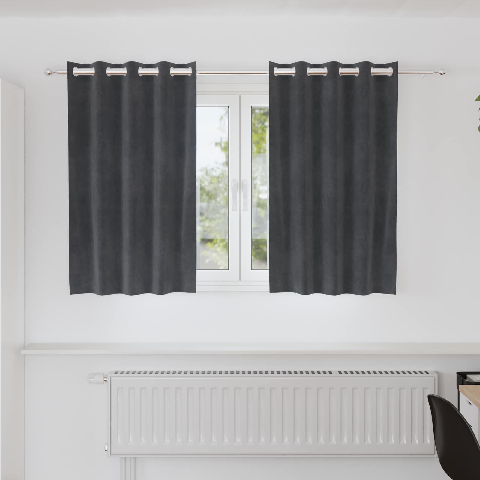 Verdunkelungsvorhänge 2 Pcs Hellgrau 140 X 140 Cm Samt